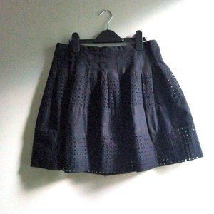 GAP Schiffy A-Line Mini Ruffle Hem Shirred Eyelet Embroidery